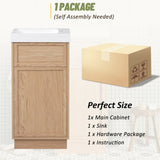 15.75" Bathroom Vanity with Reversible Resin Sink, MDF Cabinet with Adjustable Shelf and N729P285513N