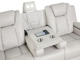 BENZ LED & Power Reclining Sofa Made With Faux Leather in Ice G150109055