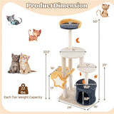50 H Cat tree with sisal grab post and board 89082198