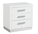 Nightstand Made with Wood in Milky White Color 659436145337