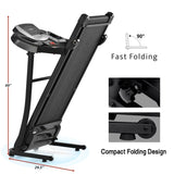 ZNTS Folding Treadmill Electric Running 2.5HP Motor 300LBS Weight Capacity Walking Jogging 69516694