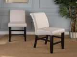 25" Contemporary Upholstered Counter Stools with Nailhead Trim , Wheat/Matte Black, Fabric N780P278314B