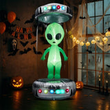 8.2FT Tall Halloween Inflatable Outdoor Decoration, Blow Up UFO with Alien Halloween Decor with 36090096
