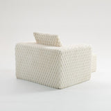 Lingge corduroy compression sofa with Ottoman-33006 W3326P331624