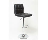 Swivel Faux Leather Adjustable Hydraulic Bar Stool, Set of 2, Black T2574P164839