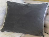 Let It Snow Embroidered Cotton Throw Pillow 20x20" Gray Winter Accent Cushion with Insert Set of 4 B357P609252