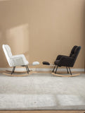 053-Teddy Fabric Rocking Chair With Adjustable Footrest,Pink W527P151444