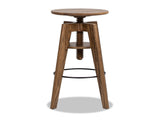 Spencer Minimalist Oak Wood Adjustable Bar Counter Stool, Walnut Brown Oak Wood B2719P252308