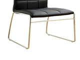 Set of 2 Leatherette Upholstered Side Chairs in Black and Chrome B016P156845