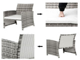 5pcs 2 Chairs 2 Footstools 1 Coffee Table Combination Sofa Gray Gradient 32732879