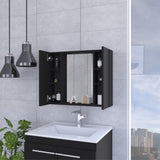 Draco Medicine Cabinet, Mirror, Double Door, One External Shelf B128P148704
