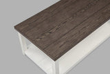 1pc Farmhouse Style Brown End Table with White Base Rectangular Table Top Wooden Living Room B011P245454
