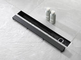 30 Inch Offset Linear Drain with Reversible Flat & Tile Insert Cover, 304 Stainless Steel W2287P480793