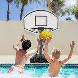 ZNTS Portable Poolside Basketball Hoop Swimming Pool 3.1ft to 4.7ft Height-Adjustable Basketball System 12837257