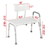 ZNTS Medical Bathroom Safety Shower Tub Aluminium Alloy Bath Chair Transfer Bench with Wide Seat & Padded 48856399