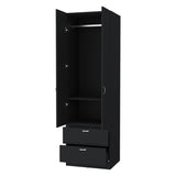 Tall Mayer Wardrobe in Melamine with Two Doors and Two Drawers B128P203059