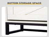 Barn door three-drawer cabinet with top panel shoe cabinet particleboard 80*24*145cm distressed 75533546