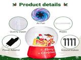 6FT Christmas Inflatable Snow Globe with Reindeer Pulling Santa, Snowfall-Style Design, 5 LED 37392157