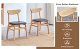 4 The stylish and durable solid wood dining chair, small curved back, PU cushion, and beautiful W1151P154829