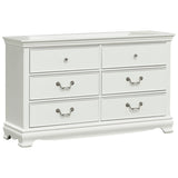 ZNTS Classic Traditional Style Dresser of 6x Drawers White Finish Bedroom Antique Handles Wooden B01182191