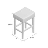 Set of 2, 26.75" Backless Leather Counter Height Barstool 74492.00PU