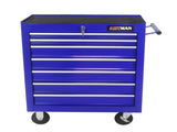 7 DRAWERS MULTIFUNCTIONAL TOOL CART WITH WHEELS-BLUE W1102107326