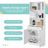 Bathroom Storage Cabinet, Cabinet with Two Doors and Drawers, Adjustable Three-layer Open N725P186645W