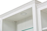 78.75'' Tall Display Shelves with 5 Colors Adjustable LED Ceiling Light, Retro-style Bookcases with N845P263122W