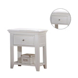 1 Drawer and Open Bottom Shelf Wooden Nightstand in White Finish B016P253591