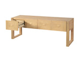 Geometric Carved Console with 3 Soft-Close Drawers, Fluted Leg Details, Entryway Sofa N759P433572T