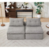 ZNTS [NEW ARRIVED] Modular Sofa,No Armrests,At will DIY, Chenille Fabric,Neck Pillow-Back W2108P261275