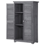 ZNTS TOPMAXen Garden Shed 3-tier Patio Storage Cabinet Outdoor Organizeren Lockers with Fir WF285327AAE