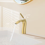 Brushed Gold Single Handle Lavatory Basin Sink Faucet W1217P214966