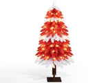 5FT Red & White Drooping Tree, 303 PVC Tips, 100 Warm White Lights with 8 Modes & Remote, US Plug 56142860