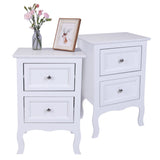 2pcs Country Style Two-Tier Night Tables Large Size White 65778449