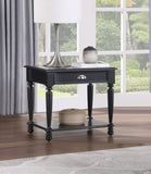 Classic Design Black Finish End Table with Drawer and Bottom Shelf Wooden Traditional Living Room B011P175460