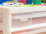 5 Drawers Scrapbook Plastic Rolling Storage Cart with Organizer Top with Casters, White 34557893