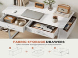 32 Inch Small Desk Computer Desk with 2 Fabric Drawer Storage Bag Iron Hook Gaming Writing Table, 85063693