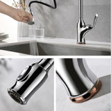 ZNTS Pull-Down Kitchen Sink Faucet Copper Mixer Tap Pull-out Silver Lead-free Kitchen Faucet KJZY50 87796738