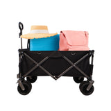 ZNTS Folding Wagon, Heavy Duty Utility Beach Wagon Cart for Sand with Big Wheels, Adjustable Handle&Drink 91733039