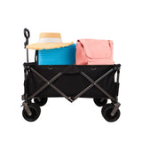 ZNTS Folding Wagon, Heavy Duty Utility Beach Wagon Cart for Sand with Big Wheels, Adjustable Handle&Drink W321P163962