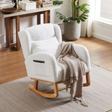 27.2"W Modern Accent High Backrest Living Room Lounge Arm Rocking Chair, Two Side Pocket W834P178233