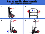 Heavy duty manual truck double handles 330 lb steel trolley for moving heavy platform truck 90186658