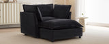 Modern Armchair Sofa 47" Cozy Upholstered Sofa Chair with Movable Ottoman, Wide Seat, Curved N719P292695B