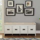 ZNTS Beige and White Bench with Storage B062P209176