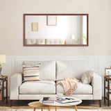 60"x30" Oversized Modern Rectangle Bathroom Mirror with walnut Frame Decorative Large Wall Mirrors W708P297663