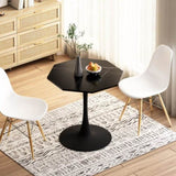 31.50"Modern Octagonal Coffee Table with Printed Black Marble Table Top,Metal Base, for Dining Room, W757126159