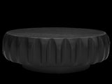 Round Solid Wood Carved Coffee Table with Elegant Sculptural Design W3137P295315