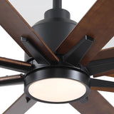 ZNTS 84" Black Lowe Profile Ceiling Fan with Light W1367P247080