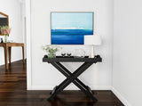 Wooden End Table, Modern Style Sofa Side Table with X-Leg Design and Two Shelves, Gray 96407881